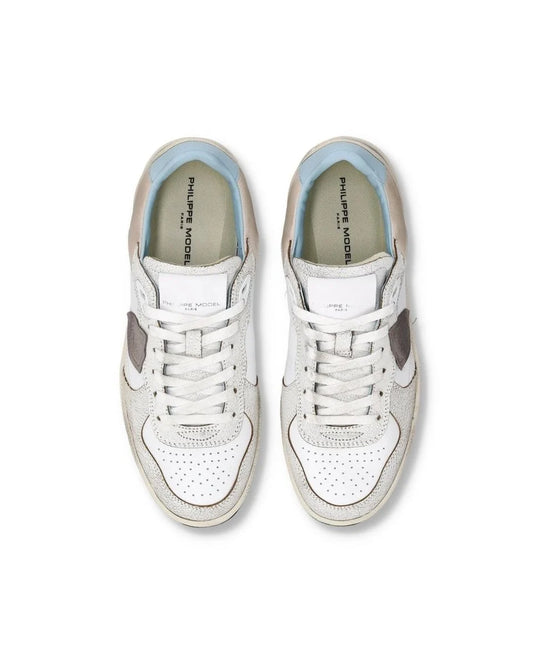 Philippe Model Sneakers Pgal für Damen, Weiß Himmelblau