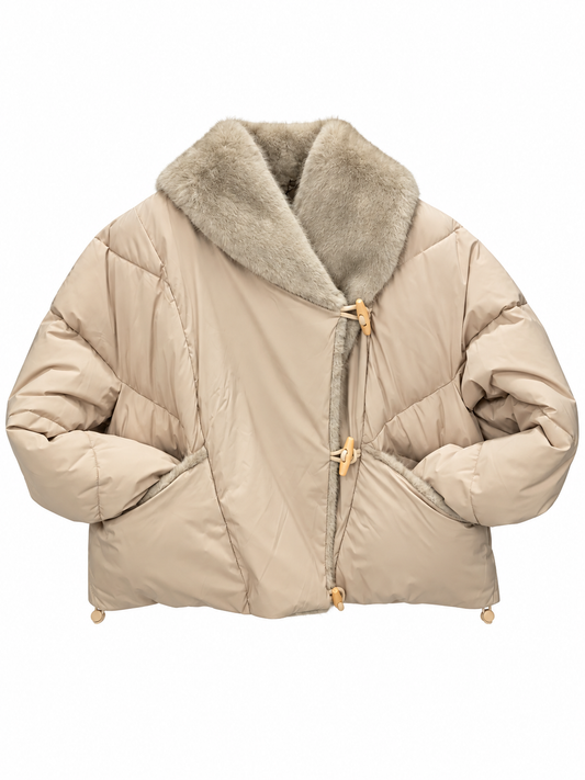 Vegancode London Pufferjacke faux fur Kragen