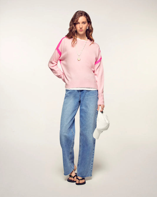 From Future Rundhalsausschnitt Pullover Oversize Kontrastierende Paspeln