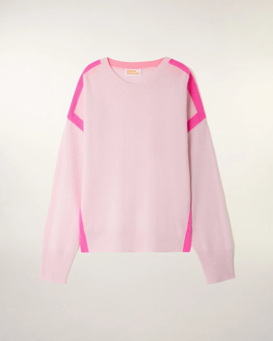 From Future Rundhalsausschnitt Pullover Oversize Kontrastierende Paspeln