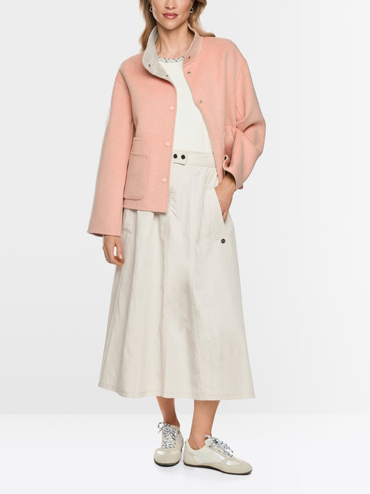 Marccain Wollmix-Wendejacke mit Chain-Logo-Print