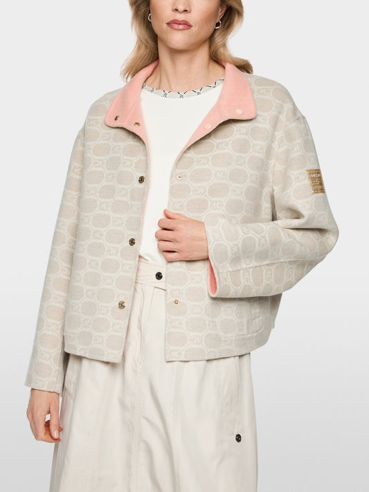 Marccain Wollmix-Wendejacke mit Chain-Logo-Print