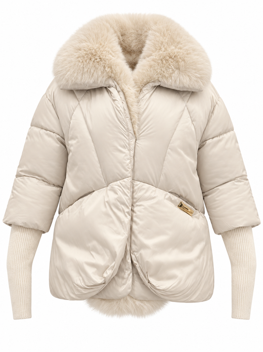 Roberto Biagi Puffer Jacke mit pelz