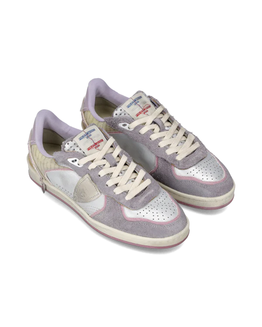 Philippe Model Paris Sneakers Pgal für Damen Sonderausgabe, Silber Lila