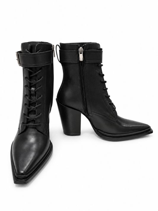 Midnight Biker - Geschnürte Stiefel