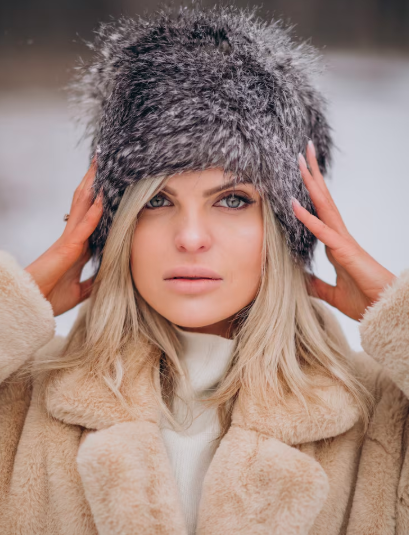 Luxe Faux Fur Winter Hat – Soft Grey Elegance