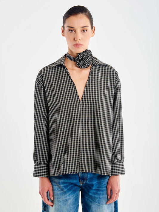 Vicolo Bluse mit Blumen chocker