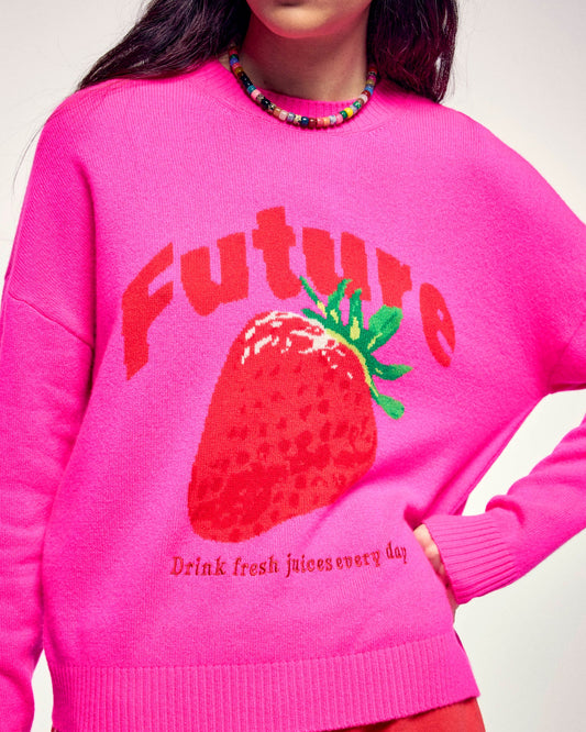 From Future Pullover Rundhalsausschnitt Perlenstickerei "FUTURE“