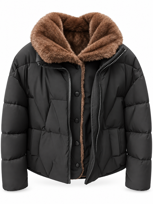 Vegancode London - Pufferjacke brown faux fur