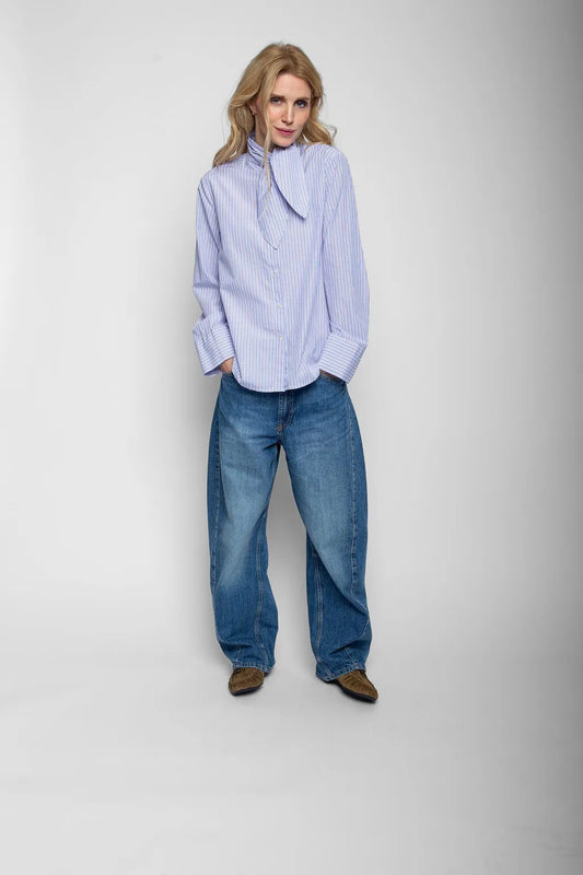 Tonno & Panna Damenbluse white blue red strip
