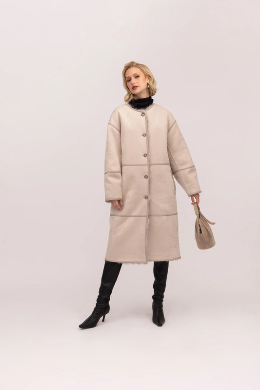 Toscana Barrel Sleeve Coat in Polar Bear