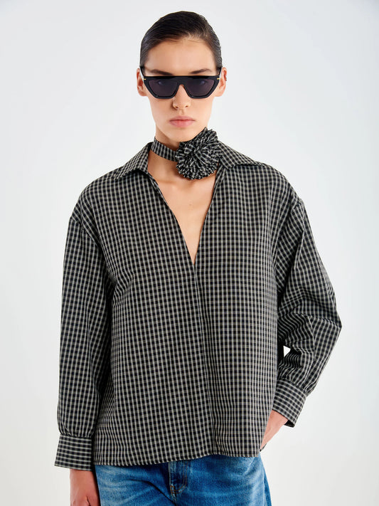 Vicolo Bluse mit Blumen chocker