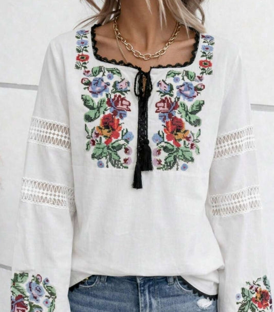DELVINS Baumwolle bluse
