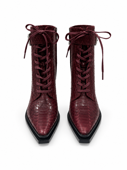 Rouge Python - Geschnürte Stiefel mit Schnalle