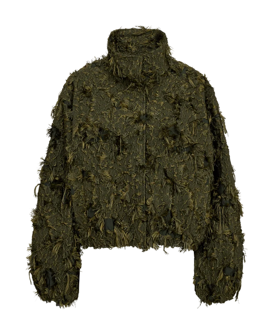 CPH Muse CMJANY – KURZE JACKE MIT HOCHGESCHLOSSENEM KRAGEN IN GRÜN