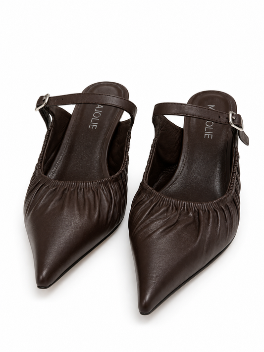 Chocolate Sling - Kitten Heels