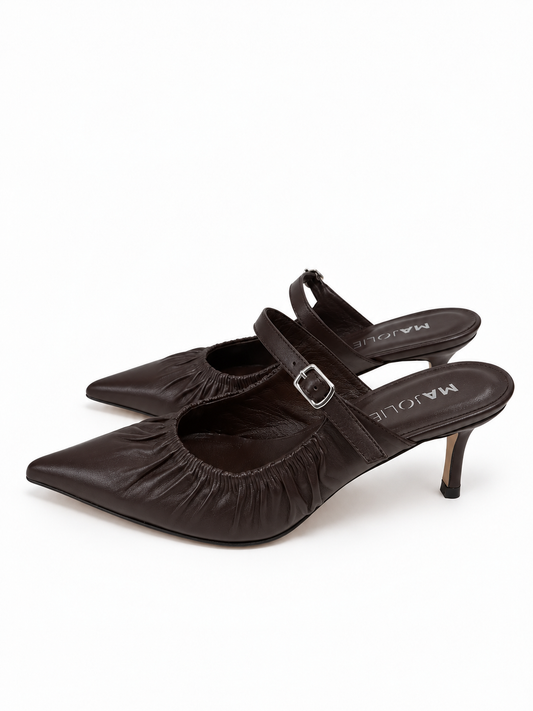 Chocolate Sling - Kitten Heels