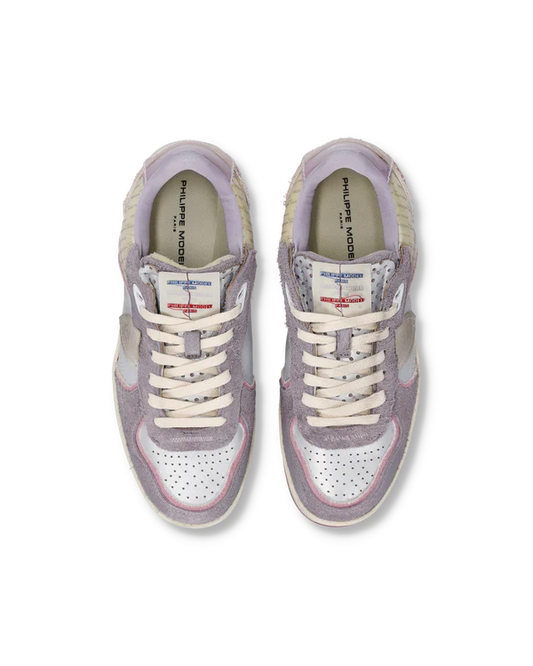 Philippe Model Paris Sneakers Pgal für Damen Sonderausgabe, Silber Lila