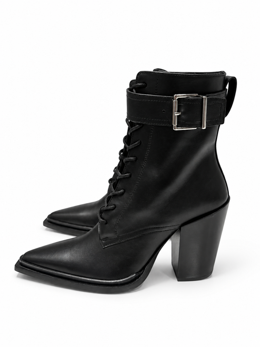 Midnight Biker - Geschnürte Stiefel