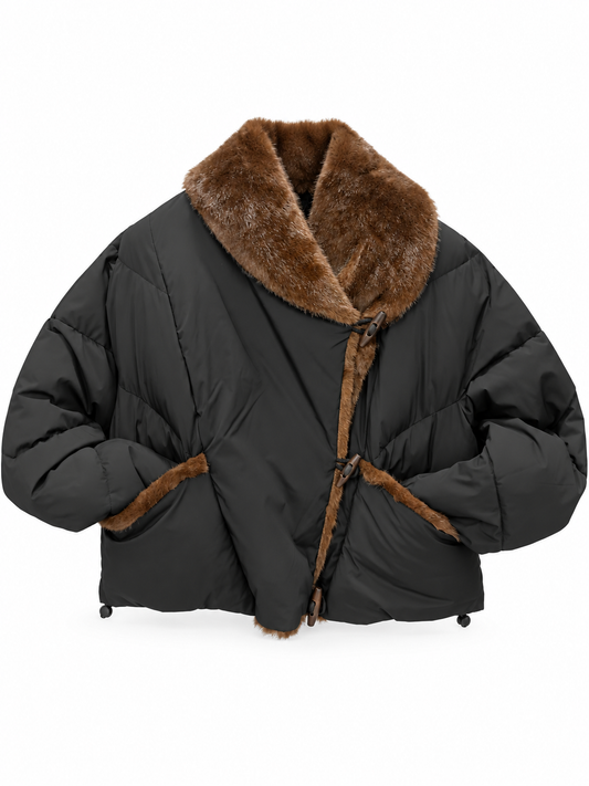 Vegancode London Pufferjacke faux fur Kragen