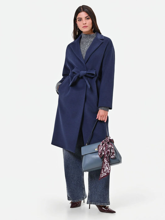 Rinascimento Marineblauer Wickelmantel Giorgia Palmas X